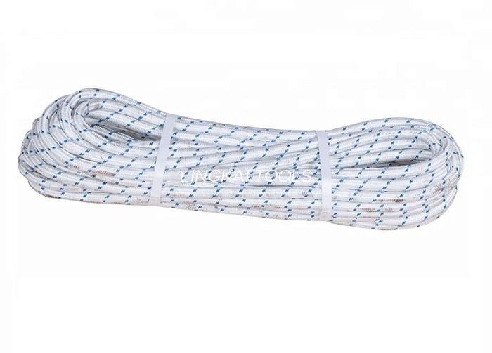 Corde de tresse de double du polyester pp outil de construction de puissance de 12 millimètres pour tirer OPGW