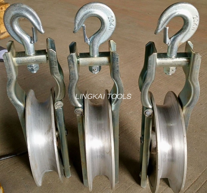 Câble en aluminium simple tirant le conducteur de la poulie SHD 20 KN ficelant le bloc