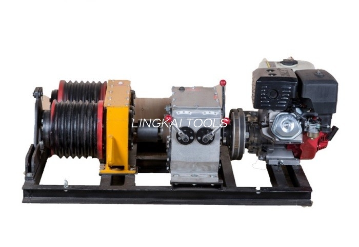 Extracteur de treuil de câble de double cabestan de 5 tonnes avec le moteur 13HP de Honda GX390
